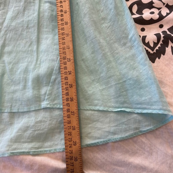 CHAUS New York Women Turquoise Linen Cotton Blend Tunic Shirt Size M - Picture 6 of 8